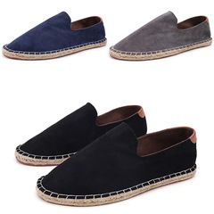 New T206 Hemp-sole Fabric Shoes for Men and Women, Grass-woven Rope Fisherman Shoes with Hand-stitched One-piece Fabric Shoes, Wholesale