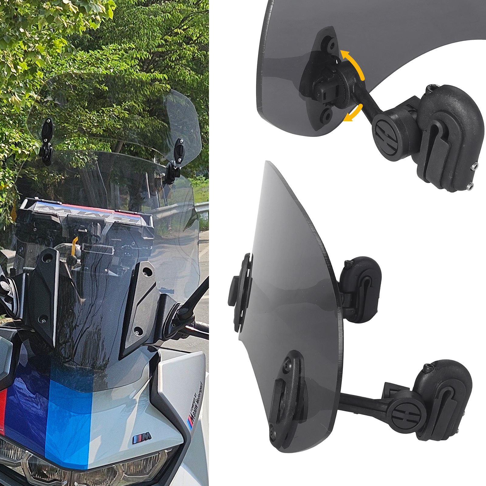 Suitable for Cross-Border Hot-Selling Motorcycle Modifications, Height-Adjustable Small Windscreen, Adjustable Wind Deflector