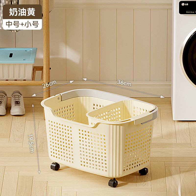 Cesta de ropa sucia con ruedas transfronterizas, cesta de almacenamiento doméstica de gran capacidad, cesta de lavandería de almacenamiento de baño, cesta de ropa sucia de baño