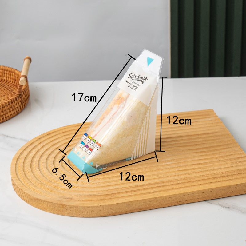 almohadilla de embalaje de sándwich fácil de desgarrar almohadilla transparente desechable para pastel triangular horneado envasado de pan almohadilla de soporte interior