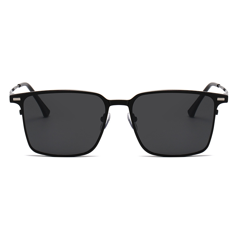 Magnetic Clip-on Multifunctional Flat Square Frame Polarized Men's Sunglasses, Cross-border Trendy Sun Protection_voghion.com