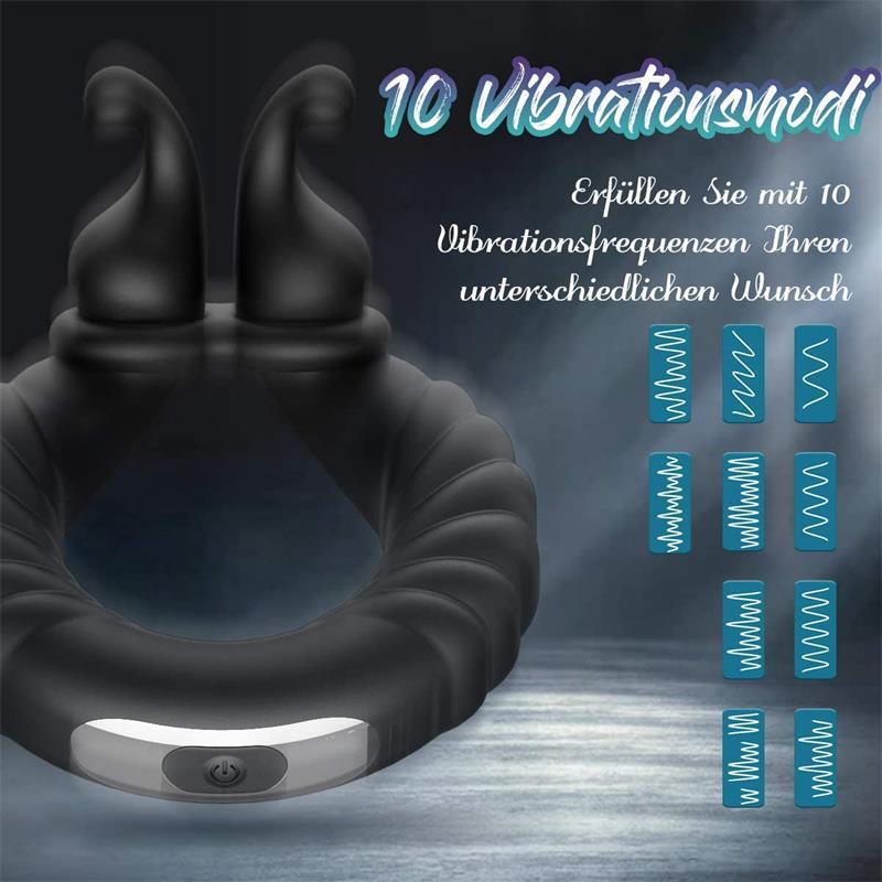 Snail Lock Ring Vibrating Couples Ring with Rechargeable Motor and Silicone Body — detail image 4
