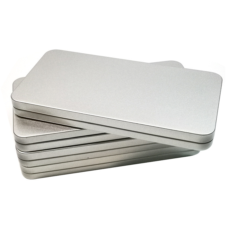 Mobile phone screen packaging iron box universal electronic products data line mobile phone case silver black square iron box can be screen printed