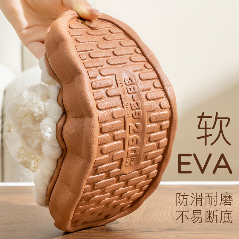 月子鞋棉拖鞋女款秋冬季2025新款厚底保暖毛毛绒可爱蝴蝶结棉拖女|undefined
