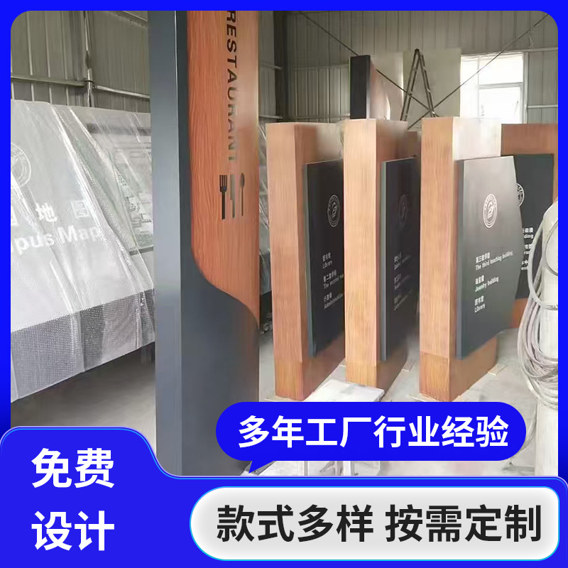 户外金属烤漆导向牌标识牌大型商超公园精神堡垒不锈钢导视牌