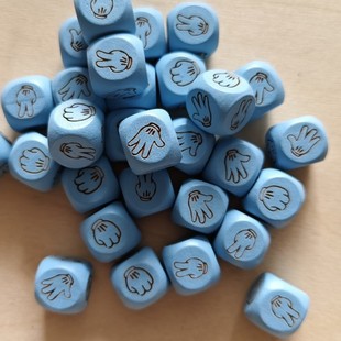 16mm Wooden Painted Waterproof Dice Carving Scissors Stone Cloth Dice Guessing Dice Bar Ktv Guessing Dice