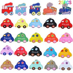 Embroidered Cloth Patches Can Be Customized with Computer Embroidery Cartoon Cars, Creative Fashion Repair Decorative Patches, Ready for Wholesale