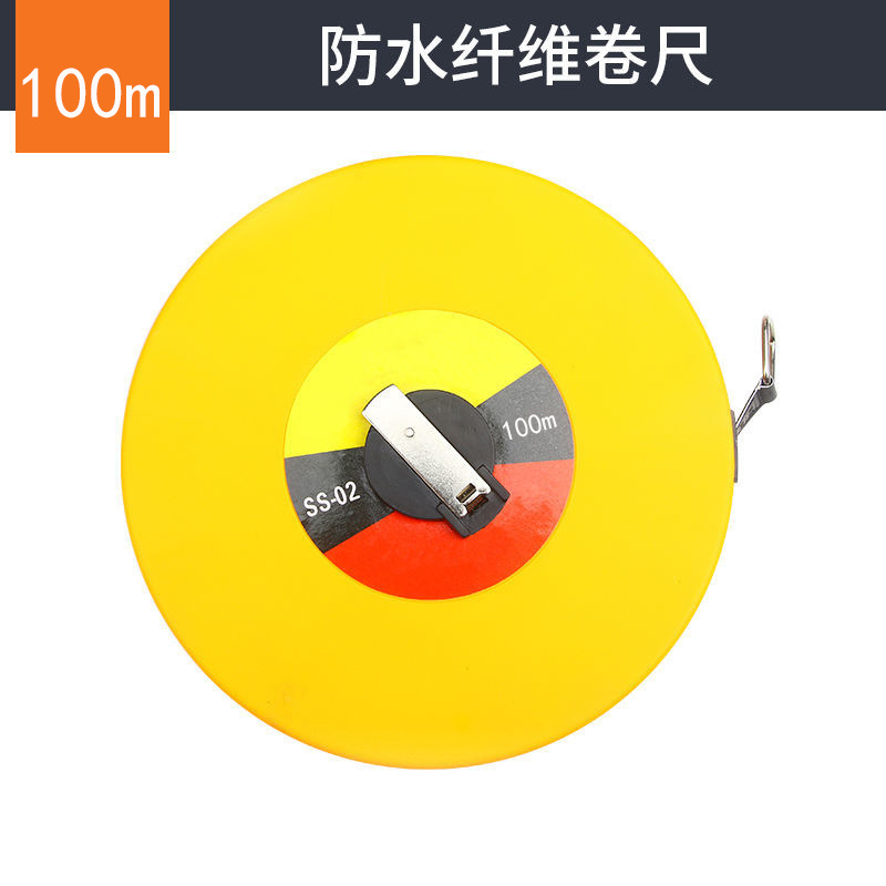 Cinta métrica de fibra genuina para mediciones de ingeniería, cinta impermeable de 20 metros para obra, cinta métrica resistente al desgaste de 50m, cinta métrica de 100m al por mayor.