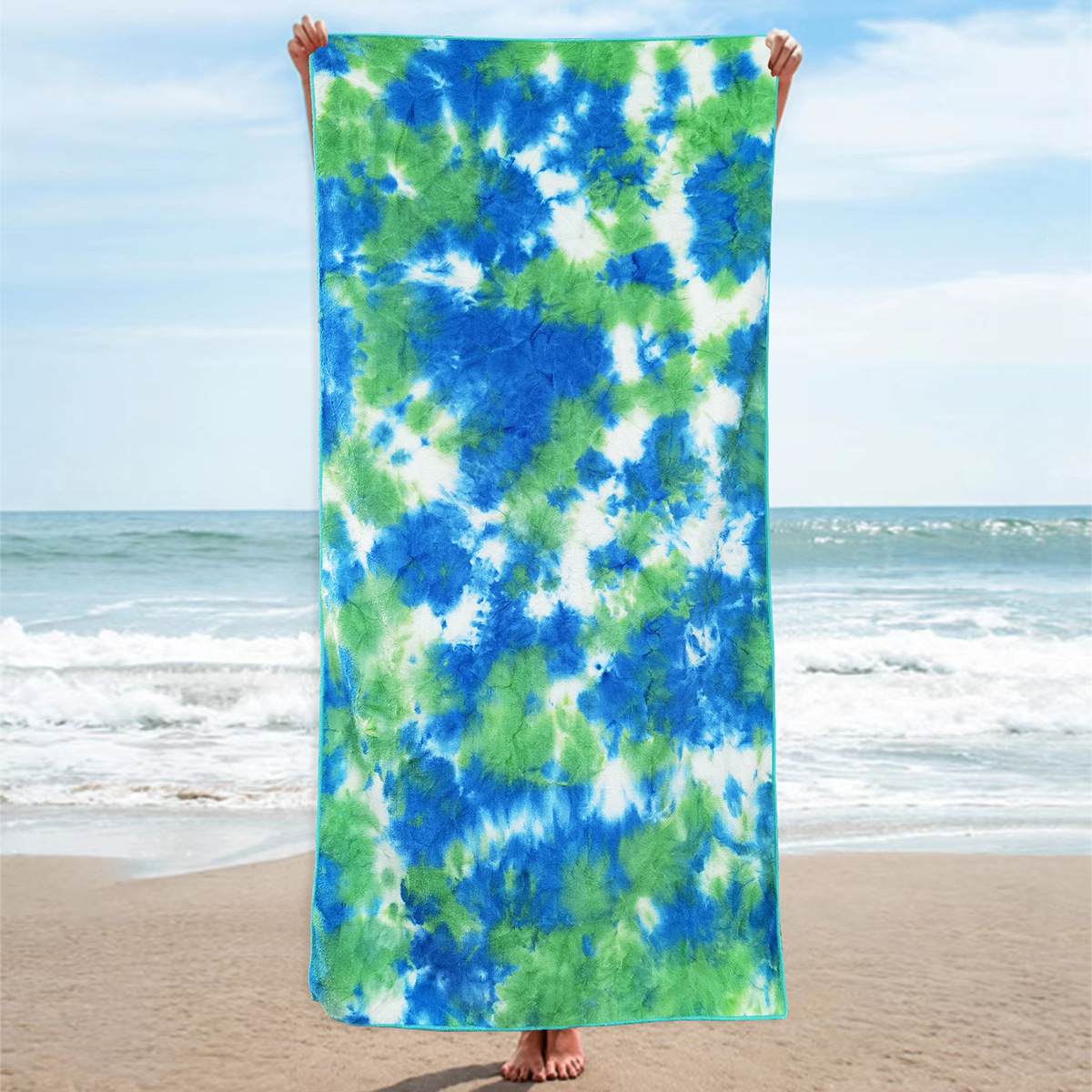 Toalla de baño transfronteriza de comercio exterior absorbente de secado rápido natación pareja Toalla de playa microfibra toalla teñida al por mayor vacaciones