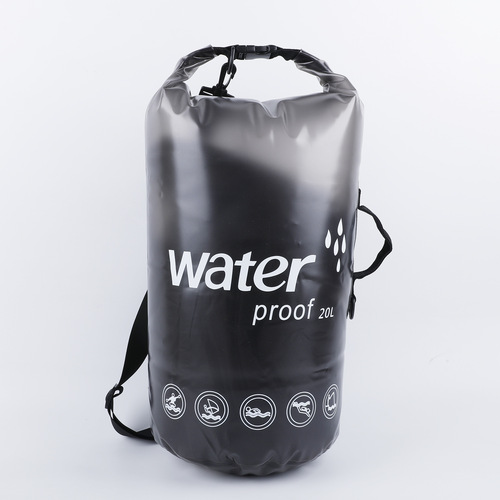 Shoulder rafting waterproof bag PVC frosted waterproof bucket bag 10L/20L translucent thickened wholesale