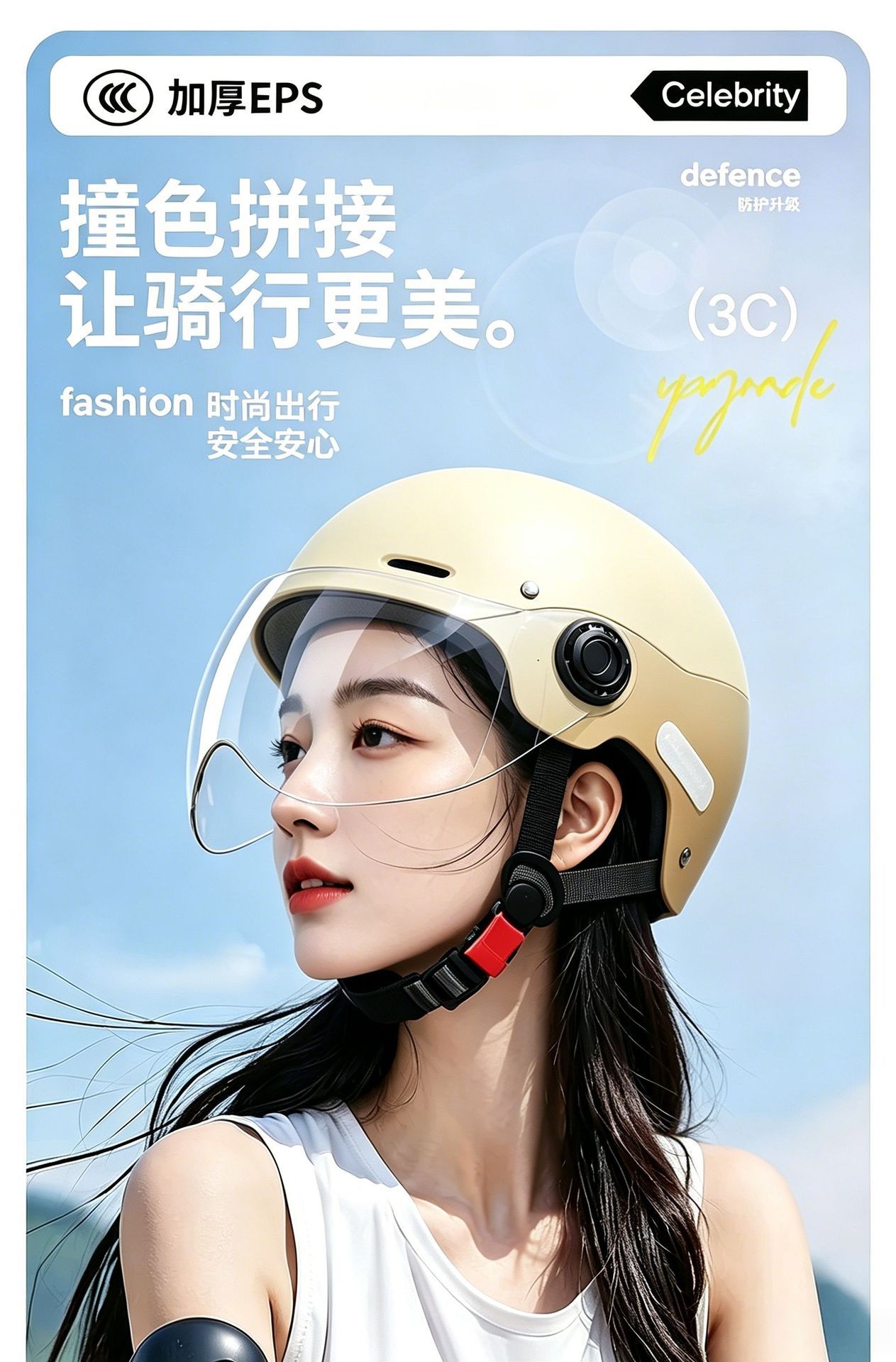 3C certified electric vehicle helmet for women, new model electric motorcycle safety helmet, sun protection, breathable, color-blocked half helmet for men