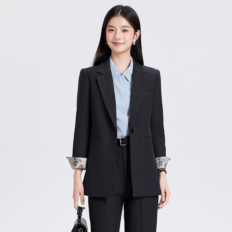 职业西装套装女春秋高端气质轻职场高级感大学生面试正装西服外套|undefined