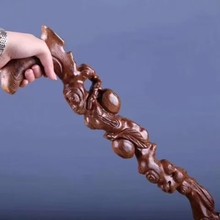 鸡翅木拐杖实木寿桃拐杖老人手杖新年过寿送礼品厂家量大从优批发