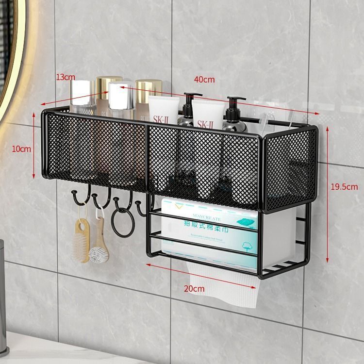 Estante de almacenamiento de inodoro sin perforaciones baño Baño inodoro estante de almacenamiento lavabo suministros de pared