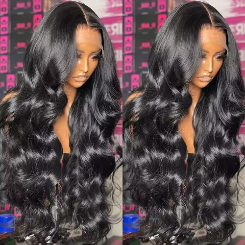 Amazon middle-parted big wave full headband long curly anti-hand-woven front lace wig plus mesh 30 inches