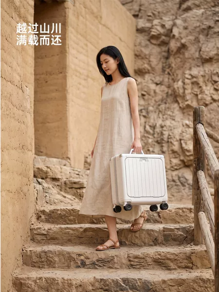 Front-Opening Carry-On Suitcase 20inch Small Suitcase That Can Be Taken on the Plane Without Checked Baggage 18inch Aluminum Frame Trolley Suitcase