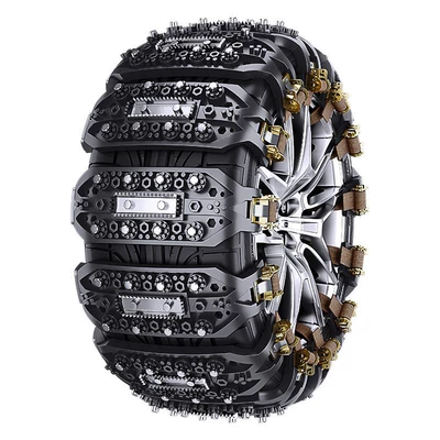 Winter anti-skid chains for cars, non-damaging rubber chains for sedans, SUVs, off-road vehicles, and vans, universal snow chains (Tire snow chain) - eight-stud-anti-skid-chain-black-single-piece