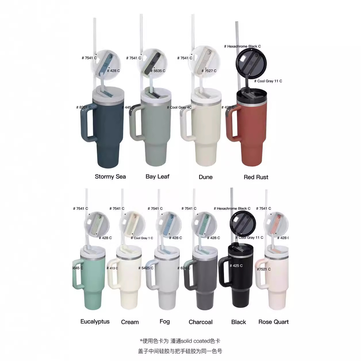 Transfronteriza de segunda generación de acero inoxidable 304 40oz mango Taza de coche Calentador de hielo de doble capa Taza de paja Taza de vacío al por mayor