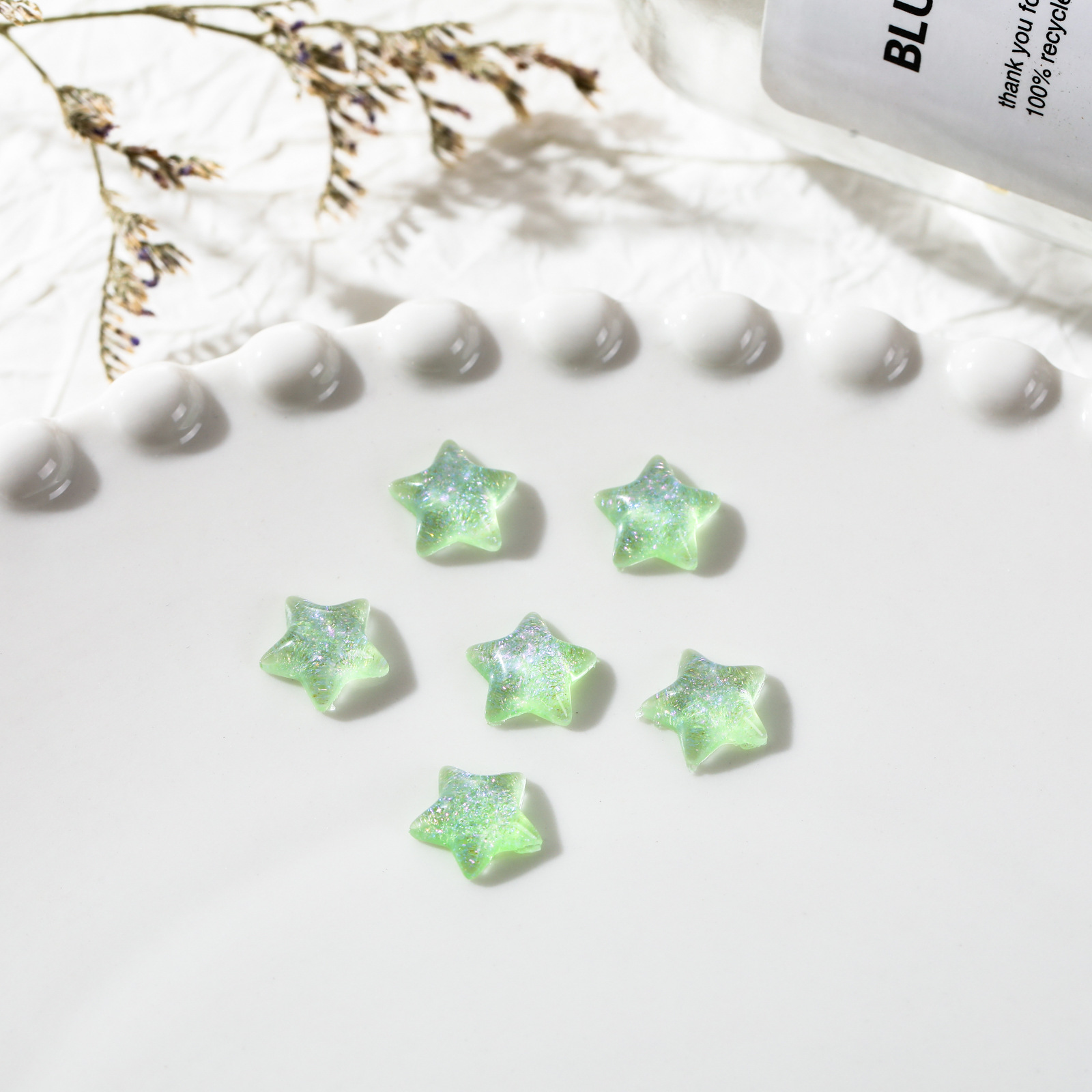 Colorido estrella de cinco puntas accesorios de uñas oro luminoso Mocha estrella resina accesorios DIY uñas horquilla Accesorios