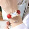 Fashionable square swiss watch, belt, quartz calendar, suitable for import, genuine leather, internet celebrity