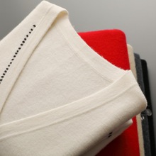 新款秋冬四平加厚羊毛衫男落肩V领休闲穿绳开衫针织外套羊绒上衣