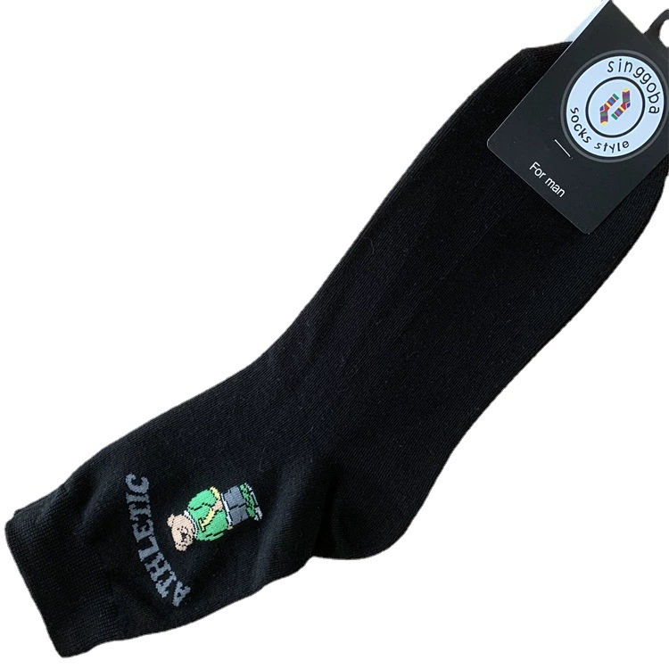 Мужские полупрезерв socks демисезонные носки, оптом, английские буквы, с милым медведем