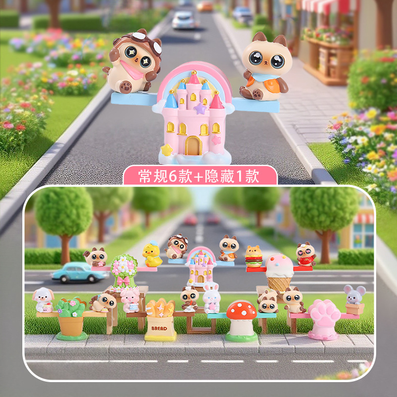 クリエイティブな樹脂工芸品、秘密の花言葉、小さなウサギのブラインドボックス、漫画風で可愛い、女の子の寝室の装飾ギフト、卸売