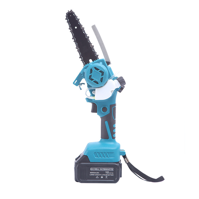 跨境6寸锂电电锯充电手提式电链锯户外无线小型伐木单手锯修枝锯