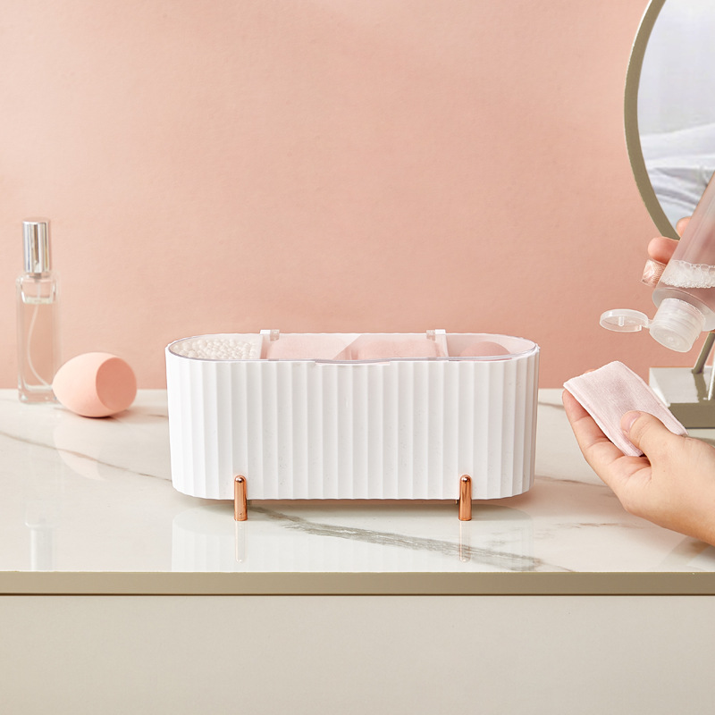 [Liangshe original] caja de almacenamiento de cosméticos de galvanoplastia caja de almacenamiento de huevos de belleza de algodón cosmética transparente con tapa al por mayor