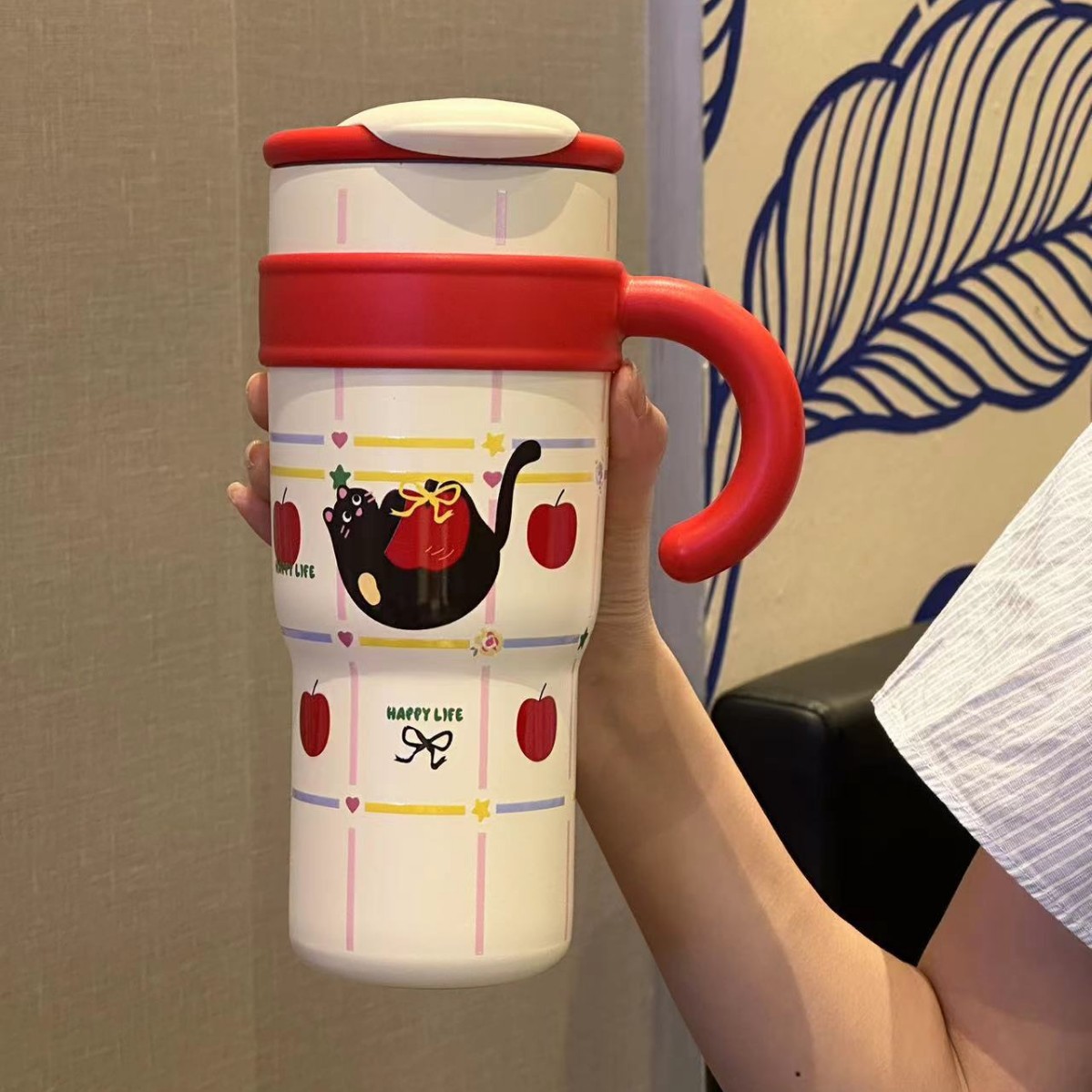 Nuevo 316 termo vacío taza dibujos animados Maruko gigante lindo paja taza mango de alta apariencia Oficina