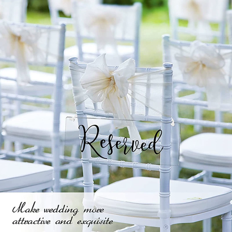 6 pieces wedding reserved chair sign acrylic wedding chair sign restaurant reserved seating sign