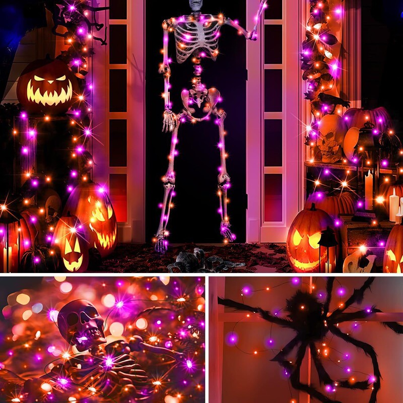 新しいハロウィンライトパーティー装飾銅線ライト屋外クロスボーダーアマゾンホリデースタイリング雰囲気LEDストリングライト|undefined