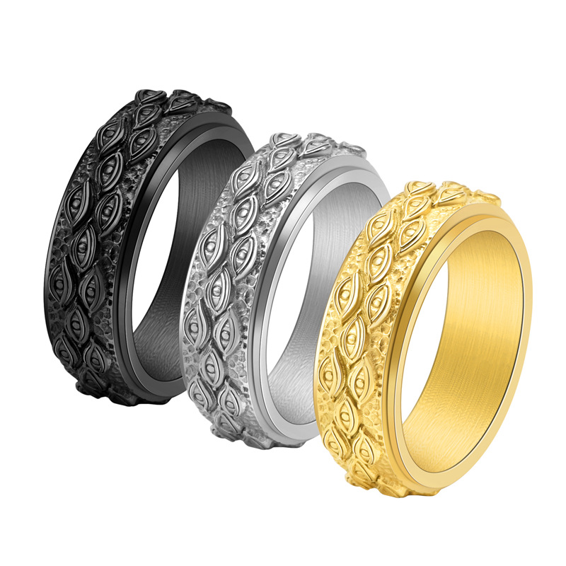 Retro Eye Stainless Steel Plating Rings display picture 4