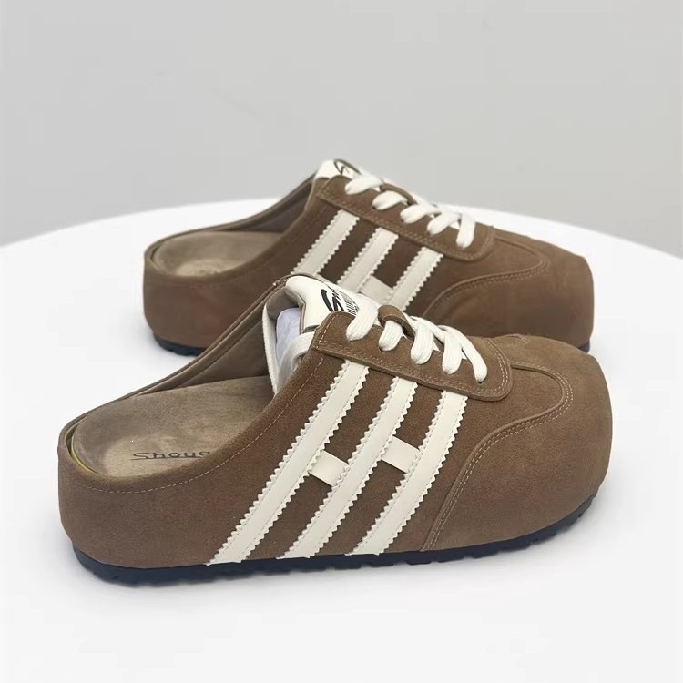 Zapatos de mujer Bocken Perezoso con un pedazo 2026 zapatillas de cabeza de bolsa de caqui de camisa universal zapatillas de mujer image 3