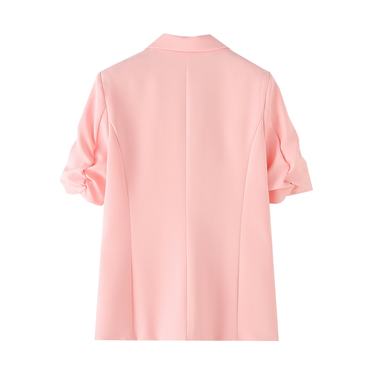 Women's Clothing solid color bow tie cuffs pleated suit jacket casual trousers suit _mkmklike.com