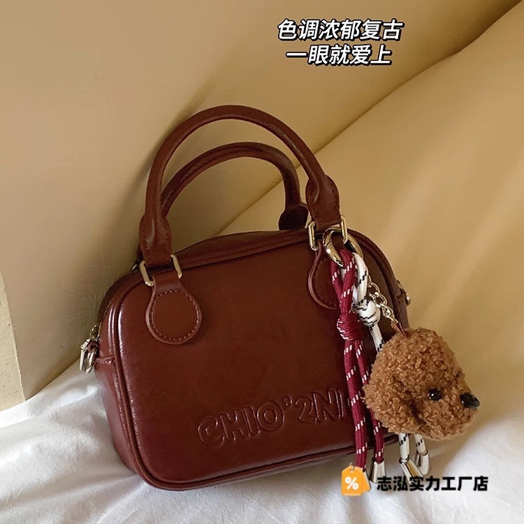 レディースバッグ ラム紅茶枕バッグ 夏ニッチレトロハンドバッグ ファッションオールマッチングクロスボディスモールバッグ|undefined