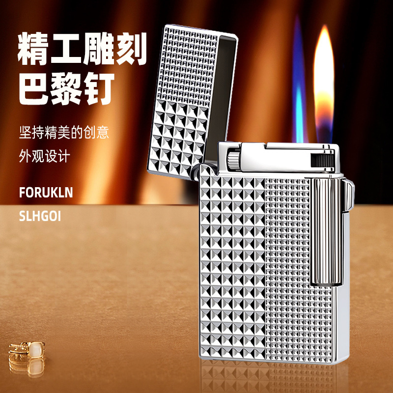 【Langsheng Double Flame】High-End Metal Trendy Lighter with Switchable Gas-Filled Flame and Open Flame, Gift for Boyfriend 【Langsheng Double Flame】High-End Metal Trendy Lighter with Switchable Gas-Filled Flame and Open Flame, Gift for Boyfriend