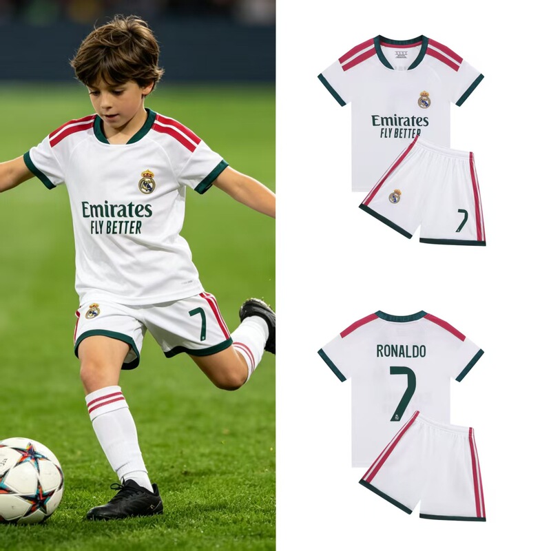 2627 Real Madrid No. 7 C Ronaldo Kidsren's Summer Quick-Drying Short-Sleeved Star Number Youth Sports Football Uniform Set 2627 Real Madrid No. 7 C Ronaldo Kidsren's Summer Quick-Drying Short-Sleeved Star Number Youth Sports Football Uniform Set