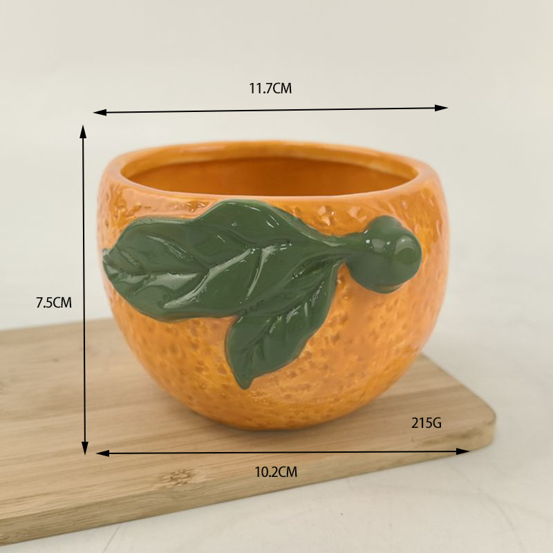 Taza de velas de aromaterapia de simulación de naranja de cerámica creativa personalizada, recuerdos de boda de cumpleaños, adornos para el hogar de frutas de limón