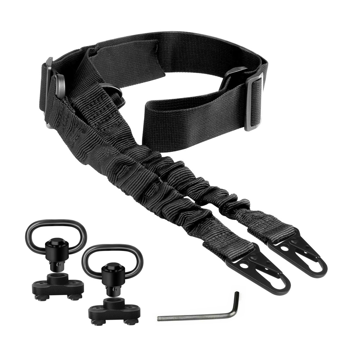 户外战术双点枪绳快拆M-Lok战术背带绳QD浮动快拆扣环枪绳多功能