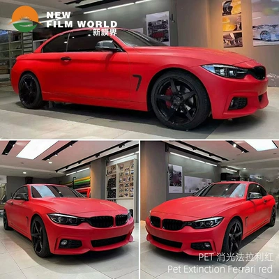 color change film factory direct: Automotive Film - matt-ferrari-red