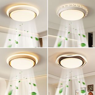Leafless ceiling fan lamp master bedroom 2025 new room frequency conversion silent dining room lamp living room invisible fan lamp