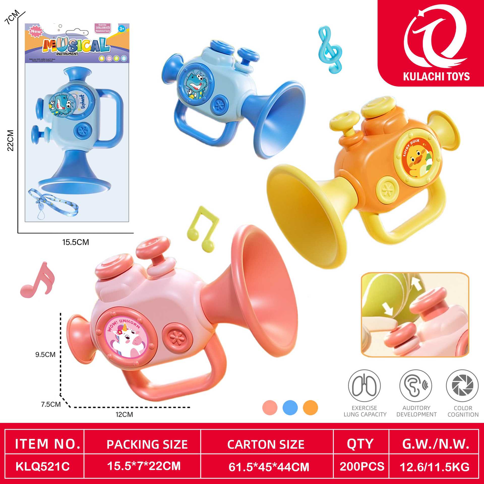 Sanrio trompeta principiante clarinete Kulomi juguetes musicales para niños instrumentos de viento guitarra bebé trompeta