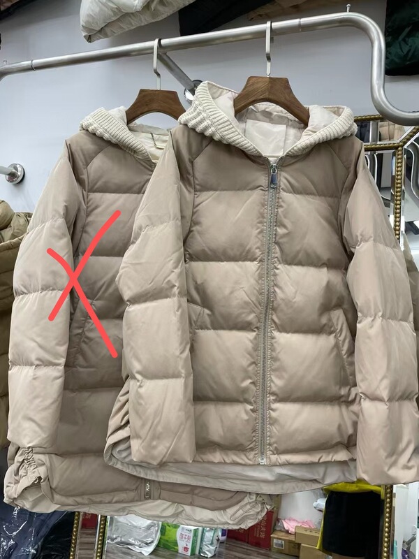 25年爆款针织帽羽绒服女时尚百搭休闲潮流拉链白鸭绒保暖连帽短款|undefined