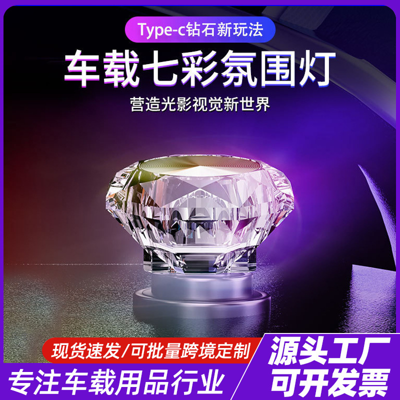 Car Type-C decorative atmosphere light USB atmosphere light car colorful modified light universal wireless home new