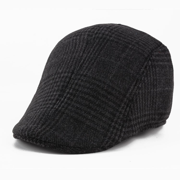 Otoño y invierno gorra de lengua de pato gran placas de la boina de la cabeza gorra de hombre de mediana edad gorra abuelo gorra de invierno