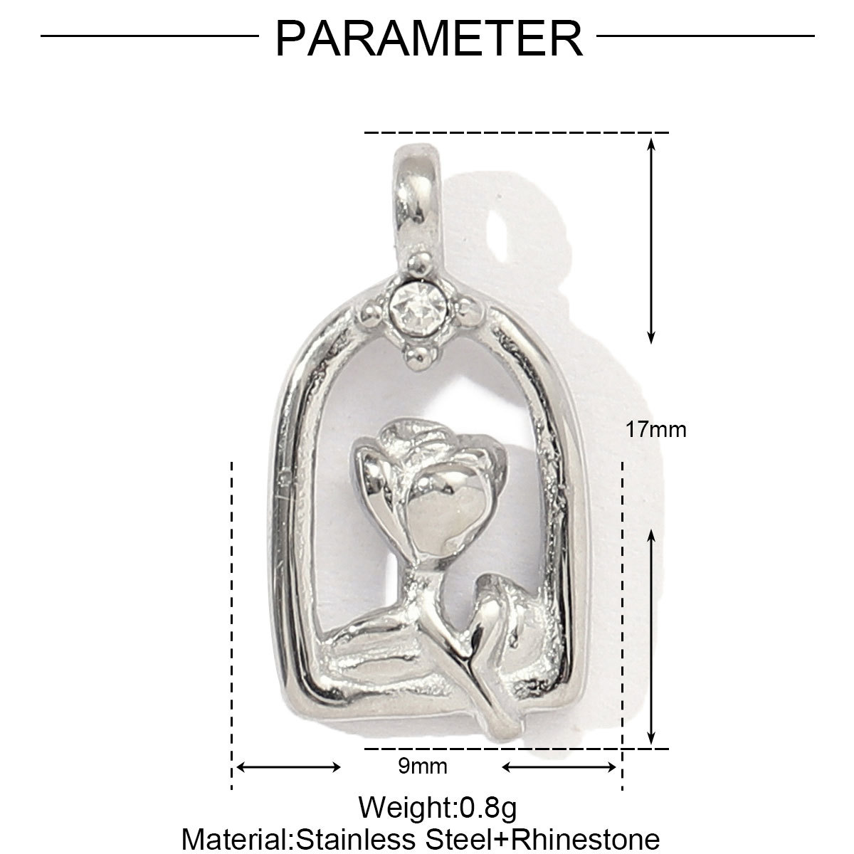 10g Weight Pendant Jewelry Making Type DIY Ornament Accessories Classification 3 PCS/Package Quantity 304 Stainless Steel Material Four Leaf Clover, Cherry, Heart Shape Pattern All Seasons Season Polished Finish Plating Design Vintage Style Style 3 PCS/Package 304 Stainless Steel Four Leaf Clover Cherry Heart Shape Polished Pendant DIY Ornament Accessories 5