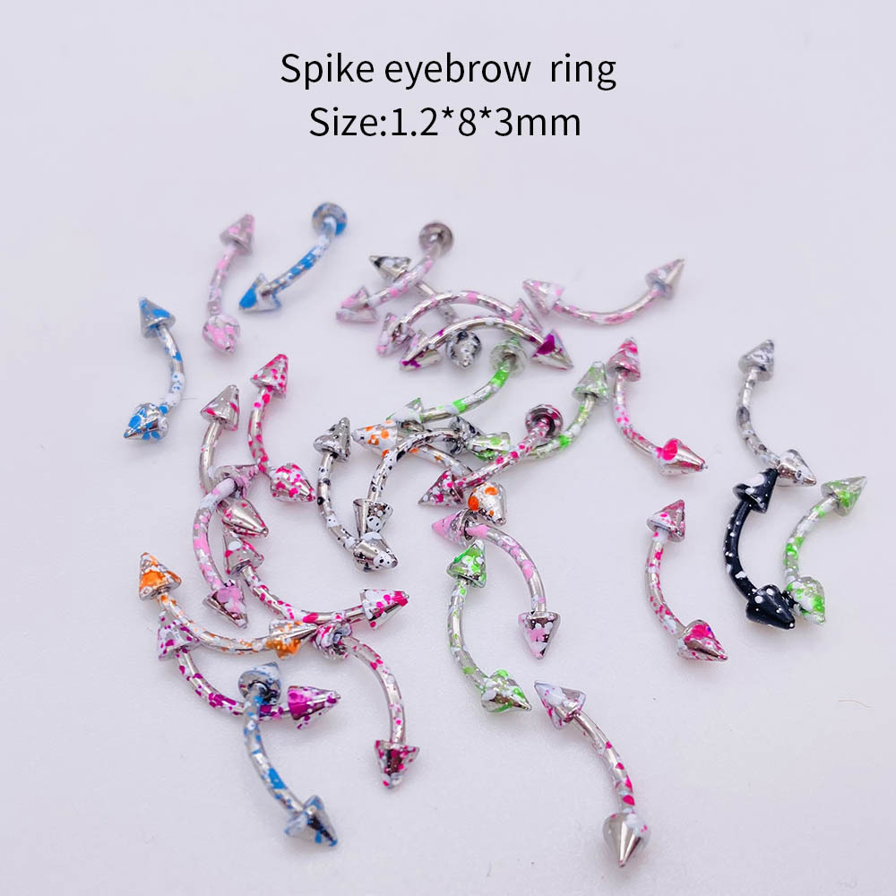 Fashion C Shape Stainless Steel Stoving Varnish Eyebrow Nails Nose Ring display picture 4