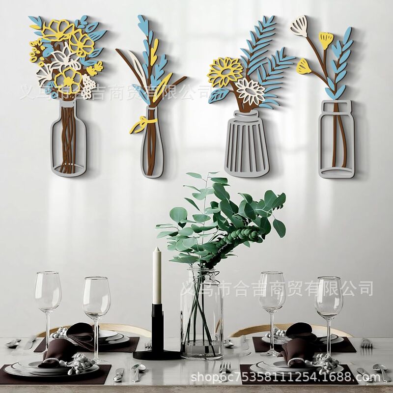 3 piece metal floral wall art country farmhouse decoration minimalist wall decoration living room bathroom bedroom