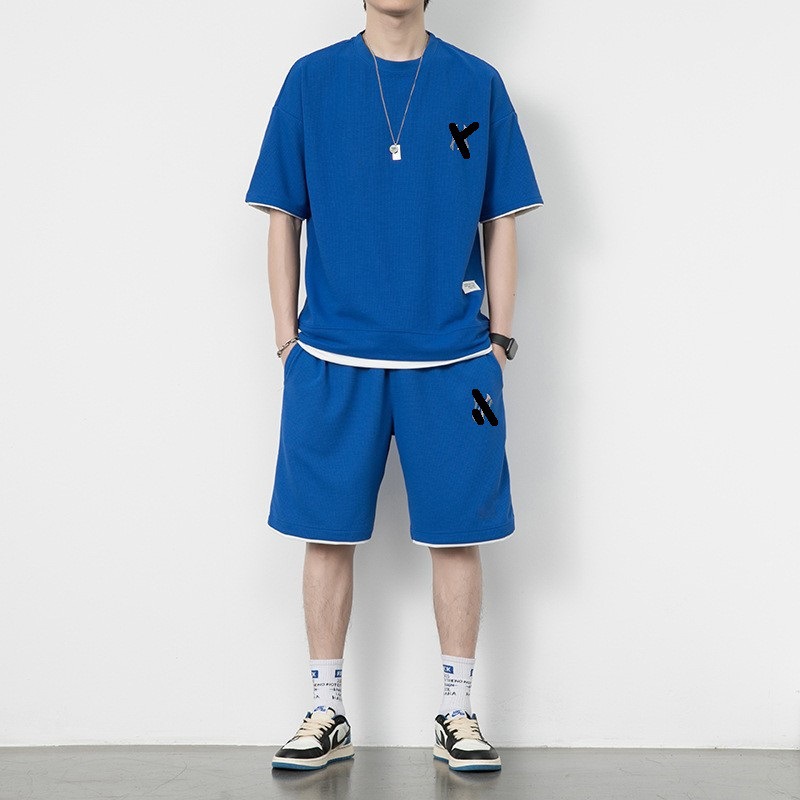 Sports suit Men's Summer Fashion Men's Short-sleeved Shorts Full Set Men's Casual T-shirt All-match Coat 2